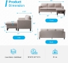 Picture of CLOVER Steel / Wood Frame & Reversible sectional with Storage Ottoman  in Dark Grey