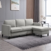 Picture of CLOVER Steel / Wood Frame & Reversible sectional with Storage Ottoman  in Light Grey