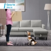 Picture of CLOVER Steel / Wood Frame & Reversible sectional with Storage Ottoman  in Light Grey