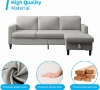 Picture of CLOVER Steel / Wood Frame & Reversible sectional with Storage Ottoman  in Light Grey