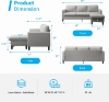 Picture of CLOVER Steel / Wood Frame & Reversible sectional with Storage Ottoman  in Light Grey