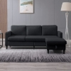 Picture of CLOVER Steel / Wood Frame & Reversible sectional with Storage Ottoman  in Dark Grey