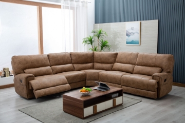 Picture of STARC Modular Power Reclining Sectional Sofa With Console* Air Leather (Sandstone)
