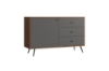 Picture of RIO 118 1 Door 3 Drawer Sideboard/Buffet (Solid Lacquer With Real Dark Walnut Veneer)