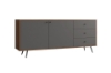 Picture of RIO 176 2 Door 3 Drawer Sideboard/Buffet (Solid Lacquer With Real Dark Walnut Veneer)