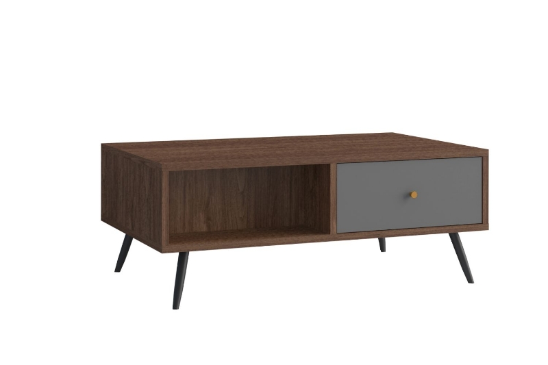 Picture of RIO 1-Drawer  Coffee Table (Solid Lacquer with Real Dark Walnut Veneer)