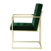 Picture of EVAN Button Tufted Velvet Chair with Arms (Hunter Green/Gold)