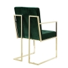 Picture of EVAN Button Tufted Velvet Chair with Arms (Hunter Green/Gold)