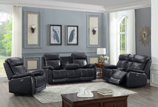 Picture of TAZAN Power Reclining Sofa (Black) - 1R+2RRC+3RRC Set	