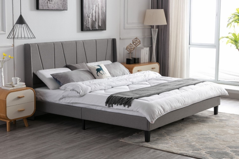 Picture of ALASKA Fabric Bed Frame in Single/ Double/Queen/Eastern King Size (Grey)