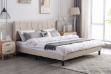 Picture of ALASKA Fabric Bed Frame in Single/Double/Queen/Eastern King Size (Beige) 