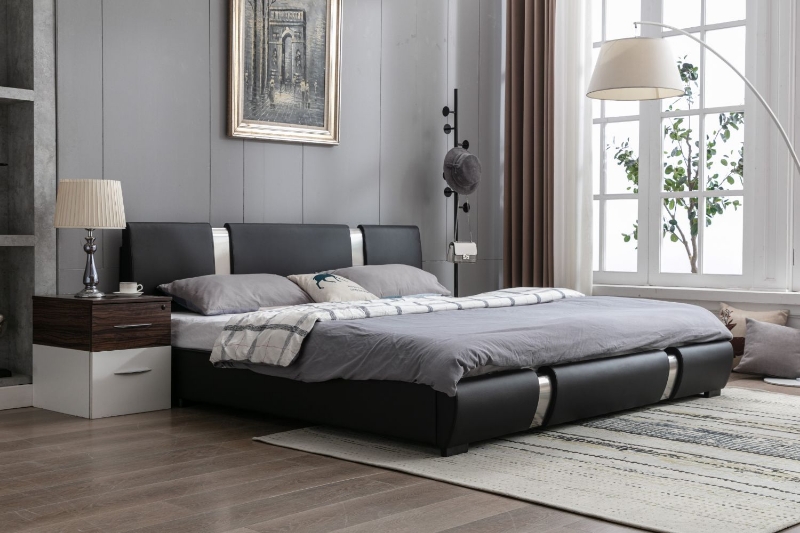 Picture of VANCOUVER Vinyl Bed Frame Queen/King (Black) 
