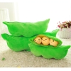 Picture of  Pea Pod Shape Plush Bean Bag With 3 Smiling Beans Soft Pillow 