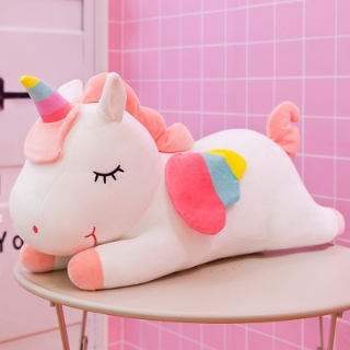 Picture of 22 inch Rainbow Style Unicorn Plush Toy* White