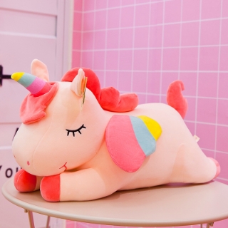 Picture of 31.5 inch Cute Rainbow with Winged Unicorn Plush Toy* Pink