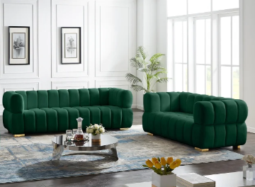 Picture of VEGAS 3+2+1 Chesterfield Velvet Sofa (Green)