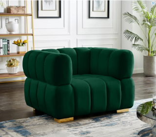 Picture of VEGAS CHESTERFIELD VELVET SOFA (GREEN) - 1 SEATER