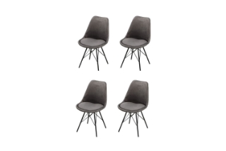 Picture of LUCA Velvet Dining Chair (Grey) - Set of 4