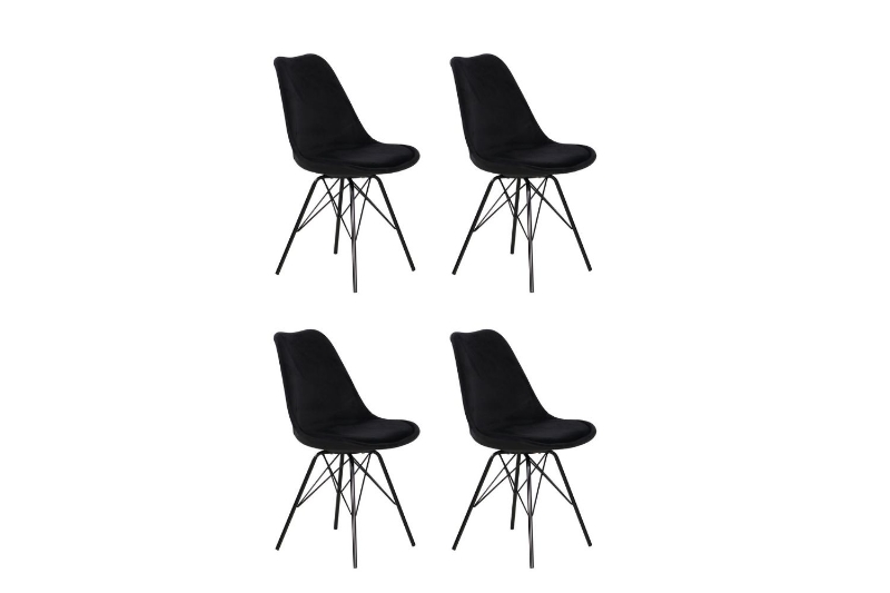 Picture of LUCA Velvet Dining Chair (Black) - Set of 4