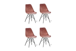 Picture of LUCA Velvet Dining Chair (Pink) - Set of 4