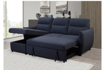 Picture of LIAM Fabric Pull Out Reversible Sofa Bed with Storage (Navy Blue)