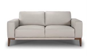 Picture of BAYWOOD Full 100% Leather Sofa Range (Light Grey) - 2 Seater (Loveseat)