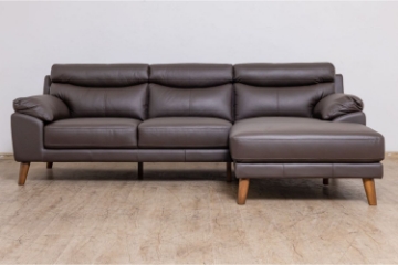 Picture of ANVIL 100% Genuine Leather Sectional Sofa  (Dark Brown) 
