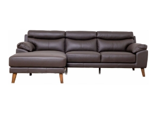 Picture of ANVIL Leather Sectional Sofa - Dark Brown - Left Handside Facing