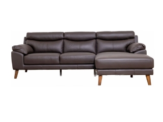 Picture of ANVIL Leather Sectional Sofa - Dark Brown - Right Handside Facing