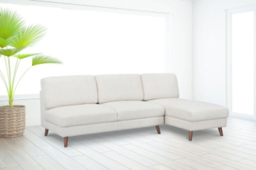 Picture of (Final Sale)BARTON Modern Armless Sectional Sofa with Chaise (Beige)