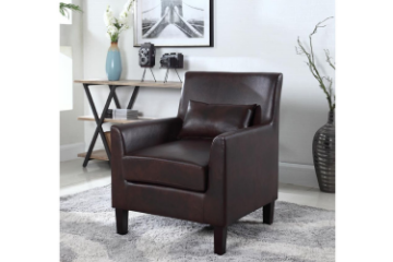 Picture of CASSIDY Faux Leather  Accent Arm Chair (Espresso)