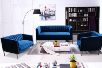 Picture of LARKIN 3+2+1 Velvet Sofa Range (Blue)