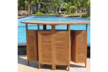 Picture of BALI Solid Teak Outdoor Wood Extension Bar Table Model 140