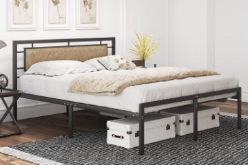 Picture of MECOR Metal Bed Frame in Double/Queen Size (Brown)