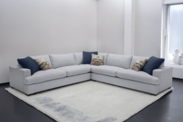 Picture of GOODWIN Feather Filled Sectional Sofa | Dust, Water & Oil Resistant (Light Grey)