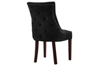 Picture of FRANKLIN Velvet Dining Chair with Solid Rubber Wood Legs (Black) - Single