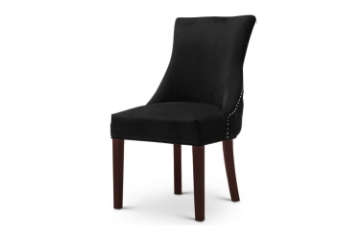 Picture of FRANKLIN Velvet Dining Chair with Solid Rubber Wood Legs (Black) - 2 Chairs in 1 Carton