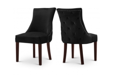 Picture of FRANKLIN Velvet Dining Chair with Solid Rubber Wood Legs (Black)