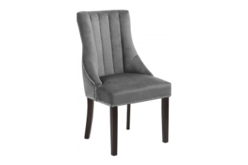 Picture of FRANKLIN Velvet Dining Chair with Solid Rubber Wood Legs (Dark Grey)