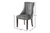 Picture of FRANKLIN Velvet Dining Chair with Solid Rubber Wood Legs (Dark Grey) - Single