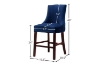 Picture of FRANKLIN Velvet Counter Chair Solid Rubber Wood Legs (Navy Blue) 