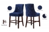Picture of FRANKLIN Velvet Counter Chair Solid Rubber Wood Legs (Navy Blue) 