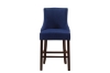 Picture of 【Pack of 2】FRANKLIN Velvet Counter Chair Solid Rubber Wood Legs (Navy Blue)
