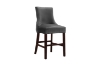 Picture of FRANKLIN Velvet Counter Chair Solid Rubber Wood Legs (Dark Grey)