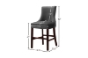 Picture of FRANKLIN Velvet Counter Chair Solid Rubber Wood Legs (Dark Grey)