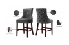 Picture of FRANKLIN Velvet Counter Chair Solid Rubber Wood Legs (Dark Grey)