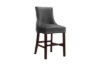 Picture of FRANKLIN Velvet Counter Chair Solid Rubber Wood Legs (Dark Grey)