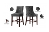 Picture of FRANKLIN Velvet Counter Chair Solid Rubber Wood Legs (Dark Grey) - Single