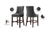 Picture of FRANKLIN Velvet Counter Chair Solid Rubber Wood Legs (Dark Grey)