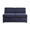 Picture of MARLOWE U-Shape Fabric Pull-Out Sectional Sofa Bed with Storage Ottoman (Blue)- Facing Left